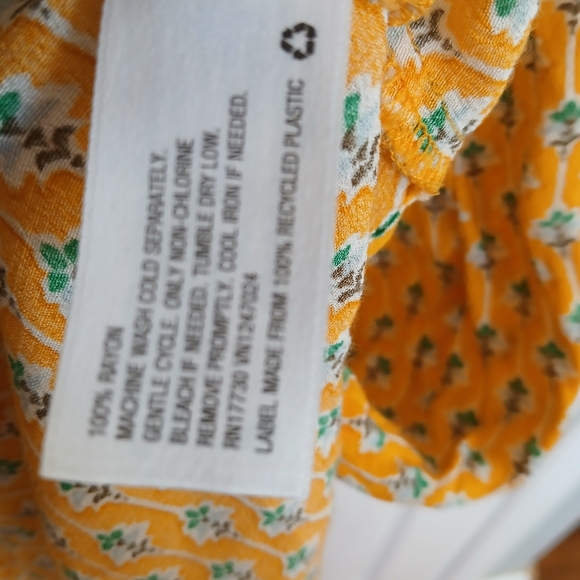 Rhode X Target Dainty Lotus Print Yellow Midi Skirt Cottage Whimsical Floral SzL - Picture 6 of 8